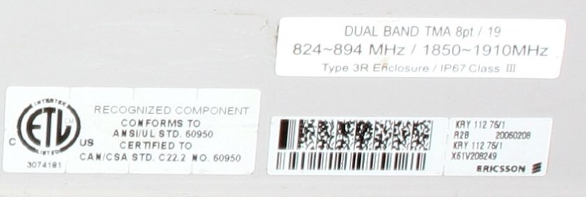 Ericsson Dual Band TMA KRY 112 76/1 800 MHz + 1900 MHz  