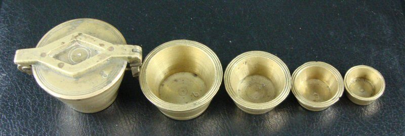 LATE 1800 BRASS OUNCE PHARMACY MEASURE  