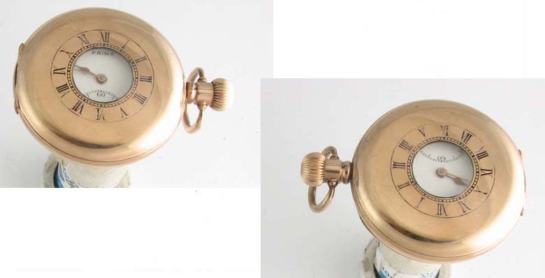 WW1 Mint 14k Gold Prima Half Hunter Pocket Watch 1914  