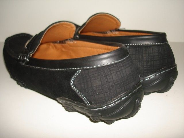 NEW MEN BLACK CASUAL BUCKLE DRIVING SHOES MOCS GS11  