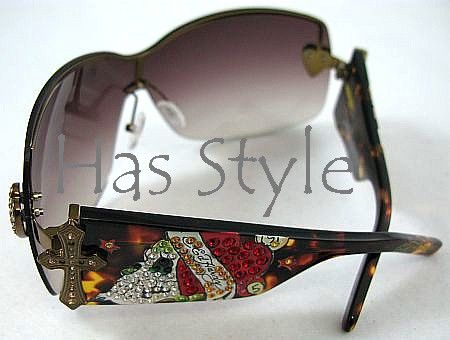 Ed Hardy Unisex Sunglasses ZEKE Cross EHS 023 AUTHENTIC  