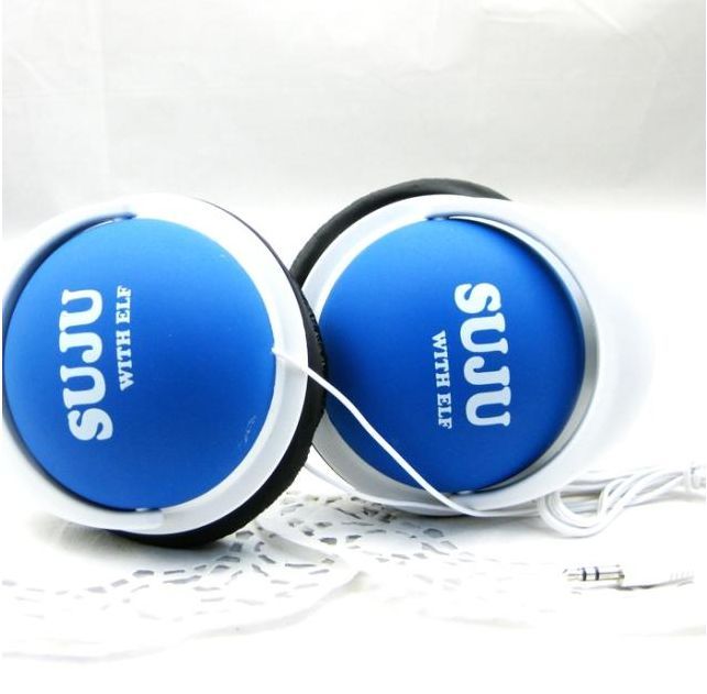   POP 2012 New SJ SUPER JUNIOR WITH E.L.F KPOP BLUE EARPHONES HEADPHONES