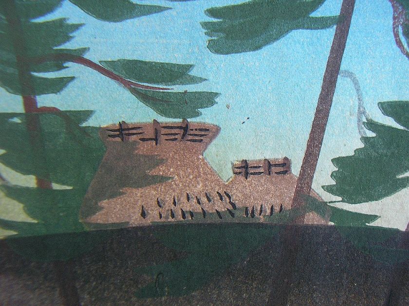 JAPANESE WOODBLOCK PRINT BAKUFU OHNO REAPING RICE 1951  