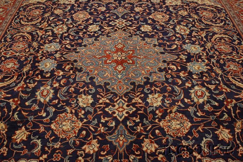   BLUE FLORAL 10X13 SAROUK PERSIAN ORIENTAL AREA RUG WOOL CARPET  