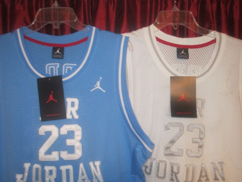 LOT OF 2 NIKE AIR JORDAN LEGACY 23 CAROLINA BLUE BASKETBALL JERSEYS $ 