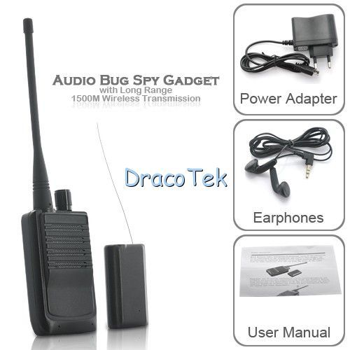 Audio bug Spy Gadget with 1500m Long Range Transmission  