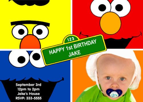 SESAME STREET ELMO BIRTHDAY PARTY INVITATIONS  