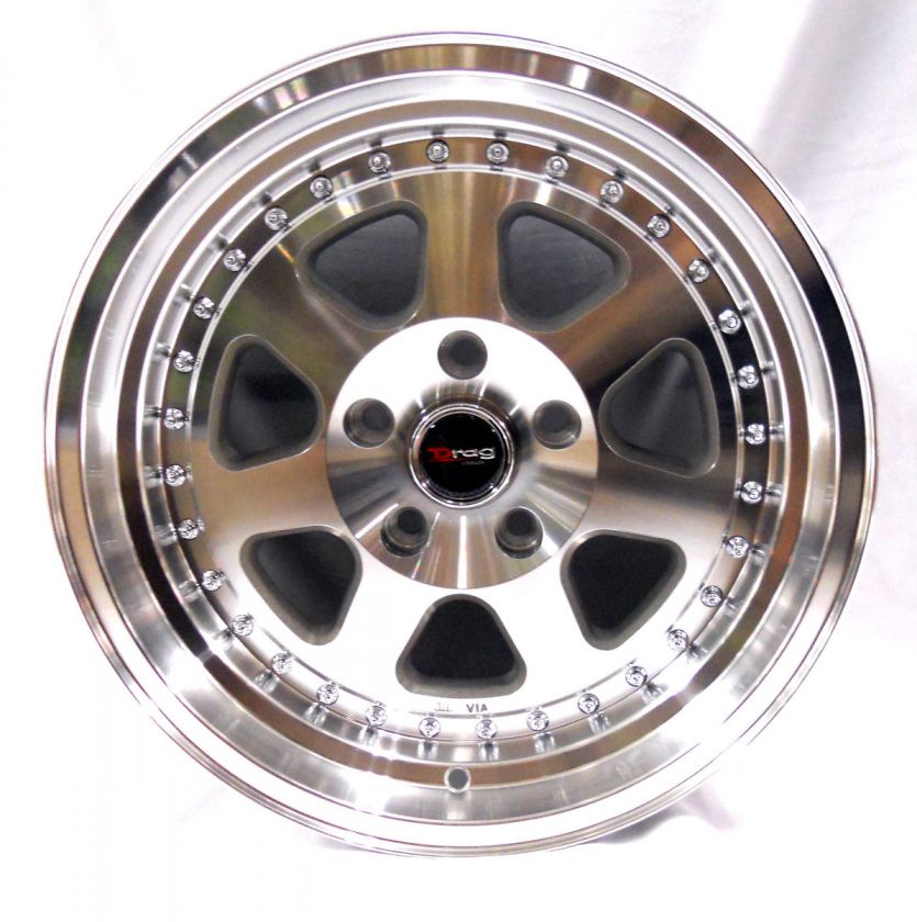 Drag dr27 16x8.25 low offset +15 5x114.3 POLISH MACHINED 4PCS  