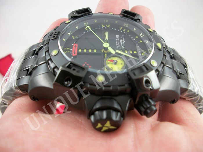 Invicta 1743 Flight Thunder AVIATOR All Black Stainless Steel Watch 