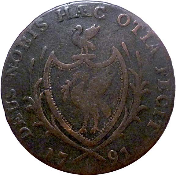 Great Britain   1791 LIVERPOOL HALF PENNY CONDOR TOKEN   D&H 66