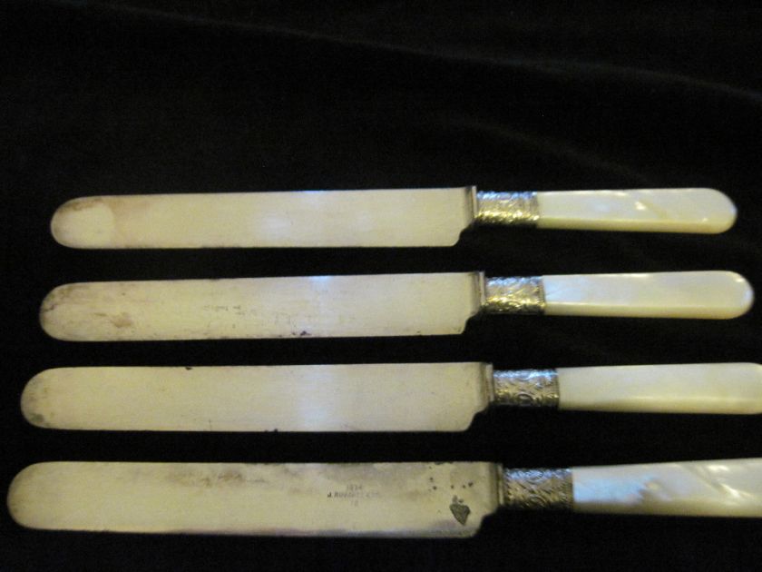 1834 J RUSSELL & CO. BLUNT HOLLOW KNIFE SET OF 4  