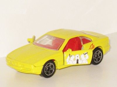 Matchbox 1992 BMW 850i 8 Series Coupe Model Car Yellow Coca Cola Model 