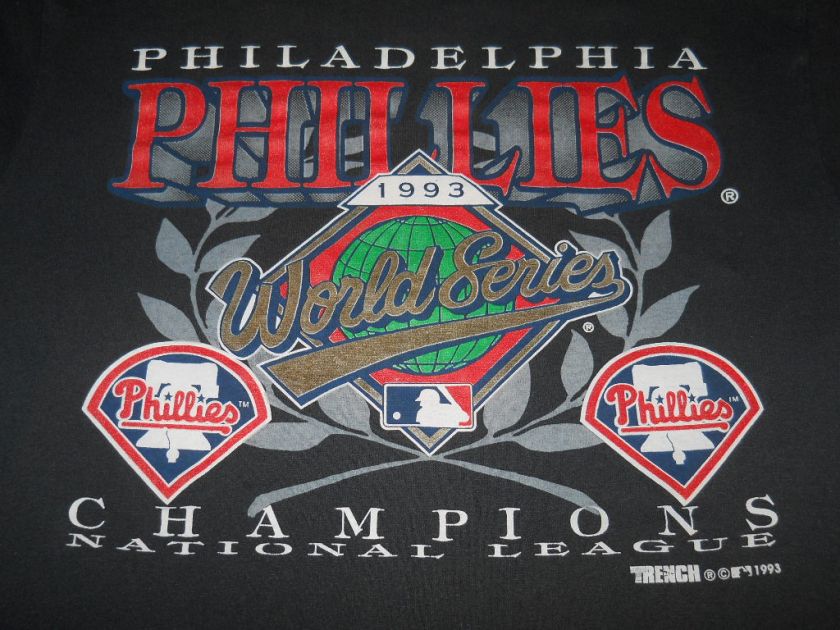 vintage PHILADELPHIA PHILLIES 1993 WORLD SERIES t shirt L  