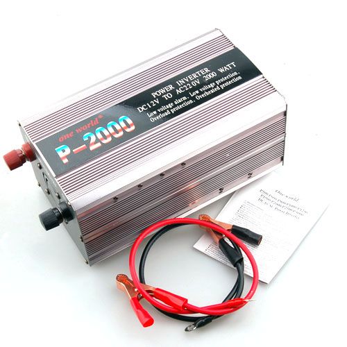 New 2000W Car DC 12V to AC 220V Power Inverter Adapter  