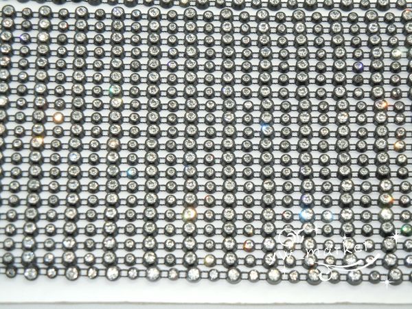 4mm&2mm Rhinestone Banding 1 Row Black Setting 10 yard  