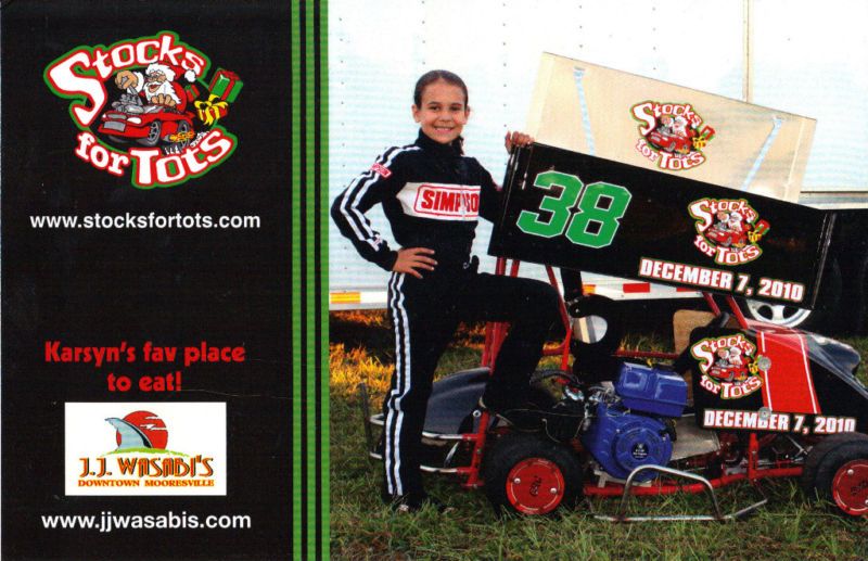 KARSYN ELLEDGE 2010 STOCK FOR TOTS #38 POSTCARD  