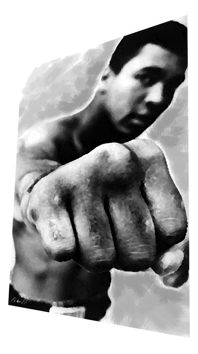 Muhammad Ali painting on canvas   Signed by artist  