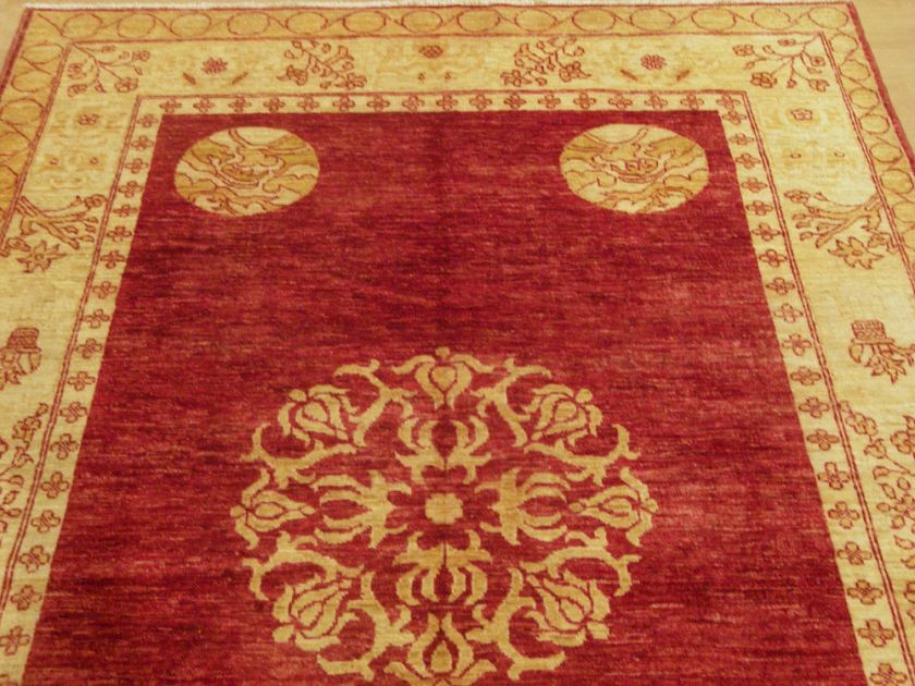 6x8 Natural Vegetable Dye Handmade Afghan Khotan Rug  