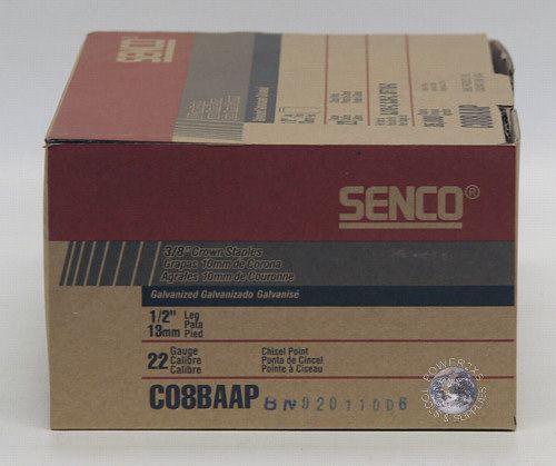 Senco 3/8 Crown 22g Staples 1/2 leg   SFW09   c08baap  