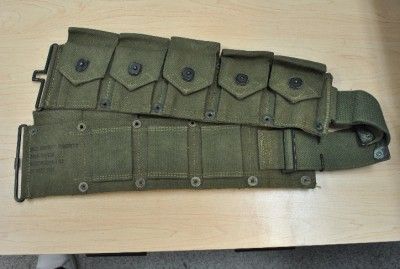 Vintage Military Korean War Ammo Belt Dismounted US Army Webbed M1 