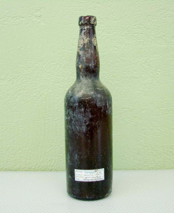 Antique Beer Ale Bottle Dark Glass Vintage  