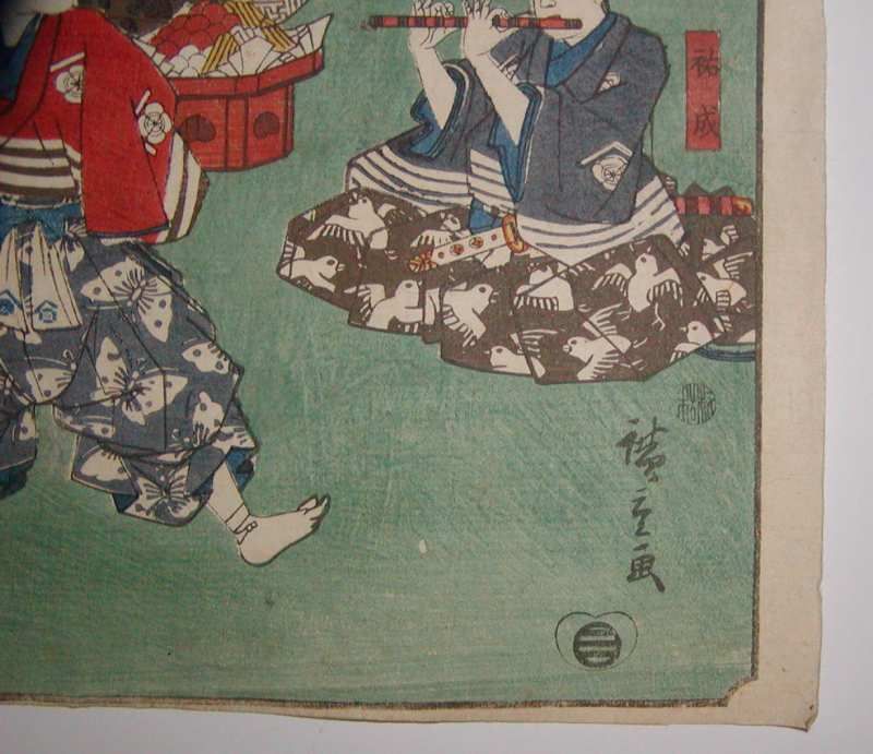 19c Japanese Old Woodblock Print Art by Hiroshige  