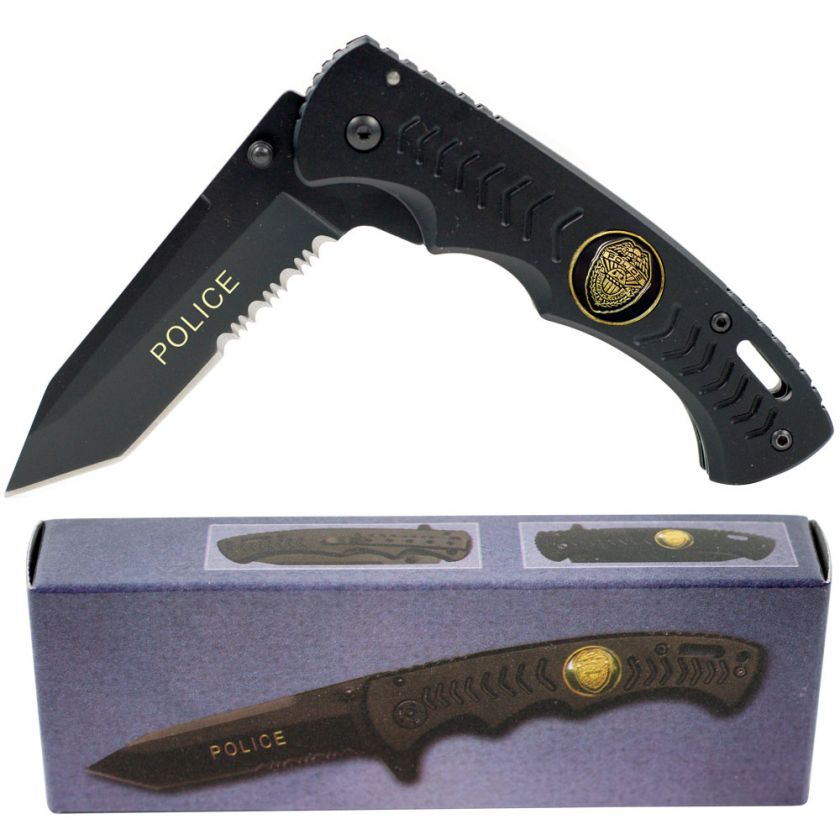 This incredible Police branded tactical knife will have you ready at a 