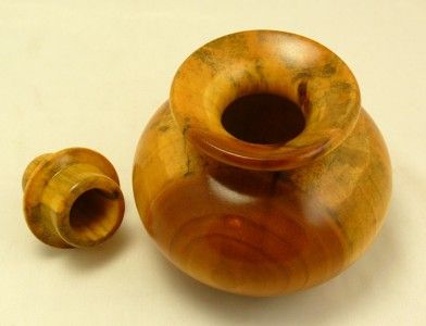   Chapman POPLAR Hand Made Turned Wood BOWL or URN with Wooden Cover