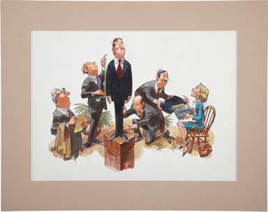 JACK DAVIS   BUSINESSMAN AND TAILOR ILLO ORIGINAL ART  