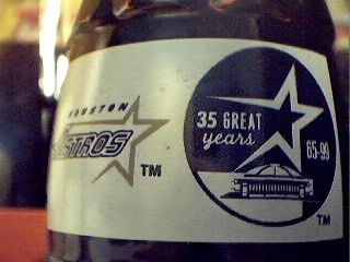 1999 Houston Astros 35th Anniversary Coke Bottle  