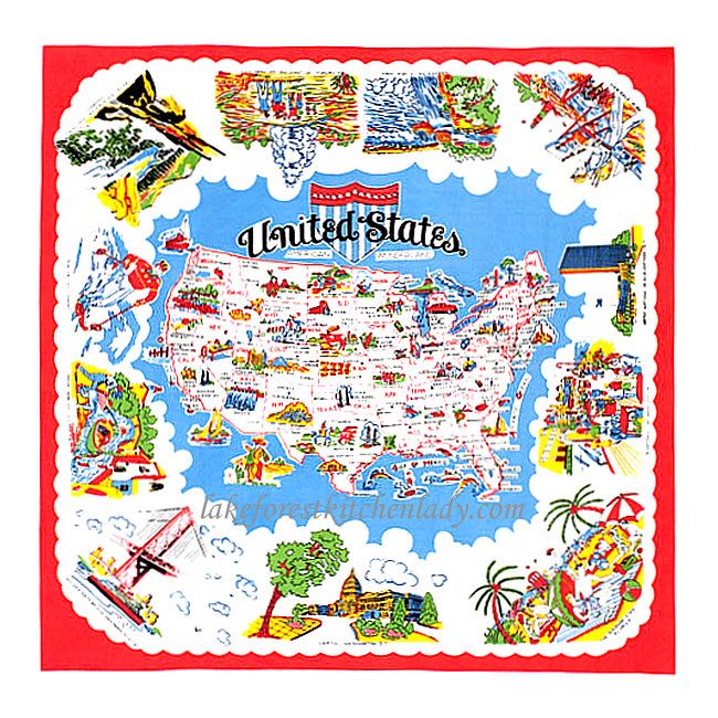   USA States Map Tablecloth America Wonderland   