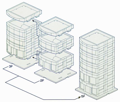 Bow Front Building Set (Gray)   Tomix 4048 (N scale)  