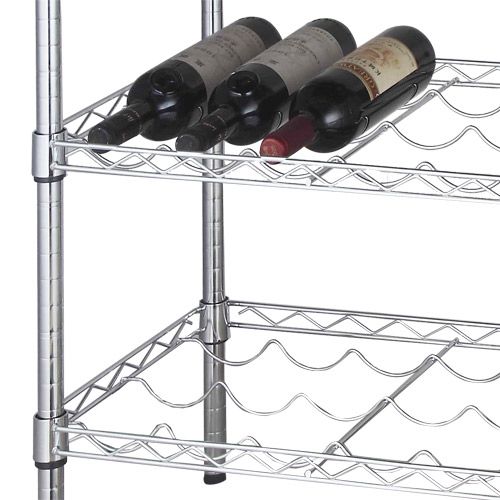 Tiers Metal Wine Rack/Holder,Up to 27 Bottles, Chrome  