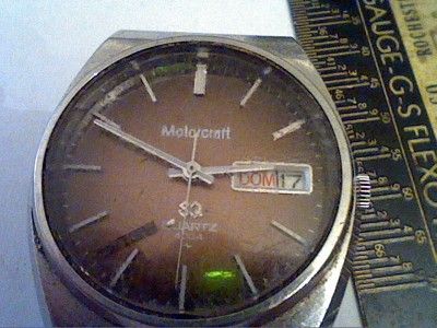 UNIQUE MOTORCRAFT SEIKO 4004 QUARTZ DDATE WATCH 4U2FIX  