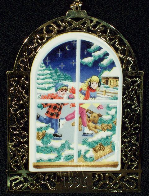 Lenox China WINDOWS 1996 Ornament Decorating & Skating  