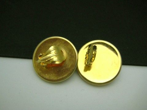 Vtg DAMASCENE Toledoware Oriental Lady Earrings Lucite  