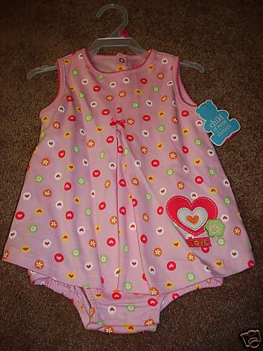 Carters Girls Romper Onesie Dress 6 9 mos NEW Sunsuit  