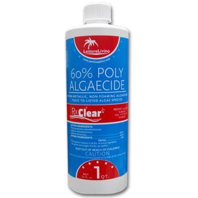 Rx Clear 60 Plus Swimming Pool Algaecide 1 Quart  