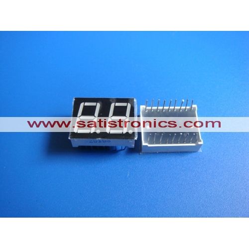 red 7 segment 18 pins 2 digital common cathode measurement 25x19x8mm 0 