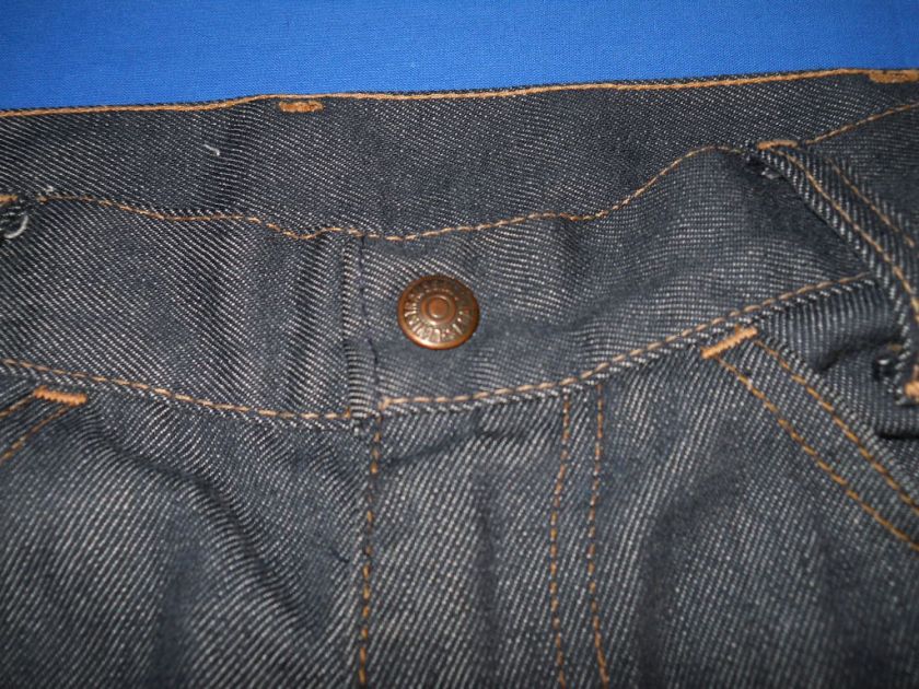 vintage LEVIS BIG E ORANGE TAB DARK DENIM JEANS MENS KIDS PANTS 25 X 