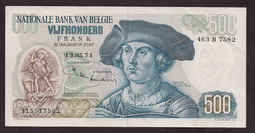 BELGIUM 13/05 1971 500 FRANCS FRANK P#135b   7582  