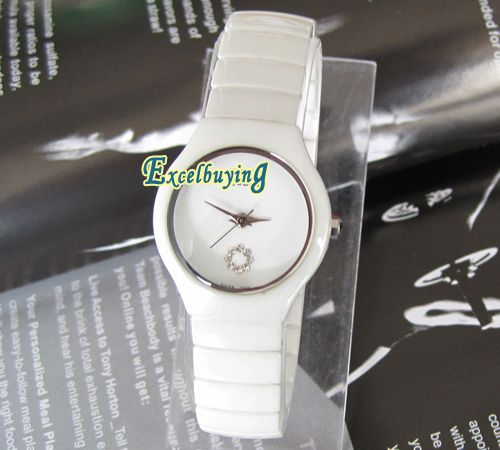 New Lady Girls High Quality White Ceramic Watch 7604LWZ  