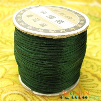 80m/1mm Chinese Knot Silk Jewelery Cord DEEP GREEN NF18  