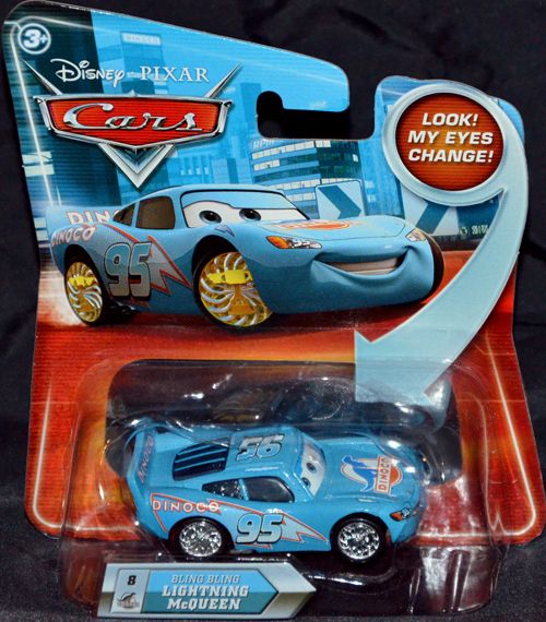   CARS Diecast Toy Car   Blue Bling Bling McQueen Lenticular Eyes  