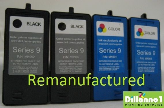 4PK Dell Series 9 MK990 992 & Dell MK991 993 Ink A926  