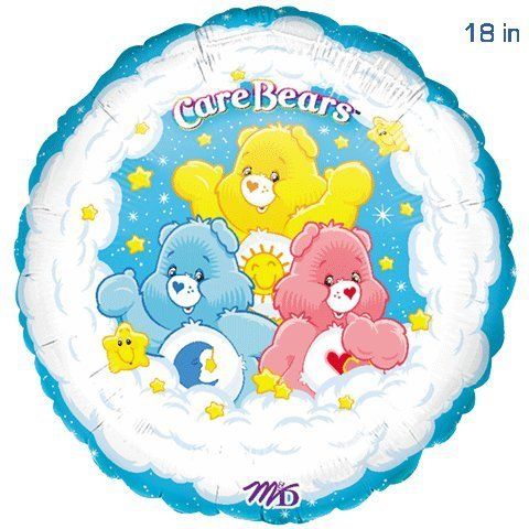 CARE BEARS Funshine Luv A Lot Bedtime MYLAR BALLOON ~ Birthday Party 