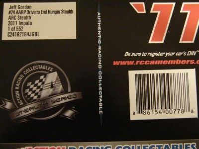 2011 JEFF GORDON #24 AARP DRIVE TO END HUNGER STEALTH IMPALA124 