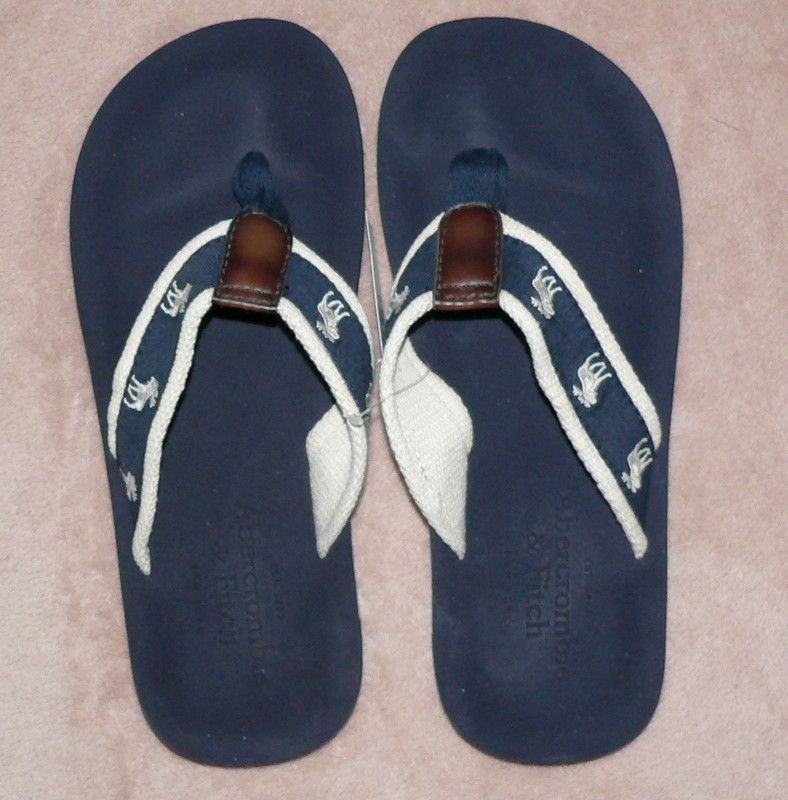 Abercrombie & Fitch Mens Classic Logo Treads Flip Flops  