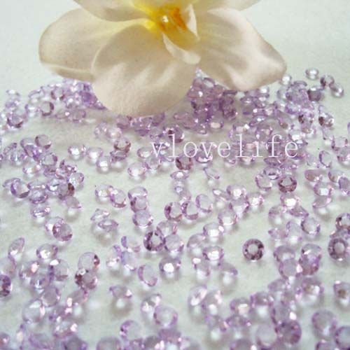 1000 1/3ct Purple Diamond Wedding Confetti Decorations  