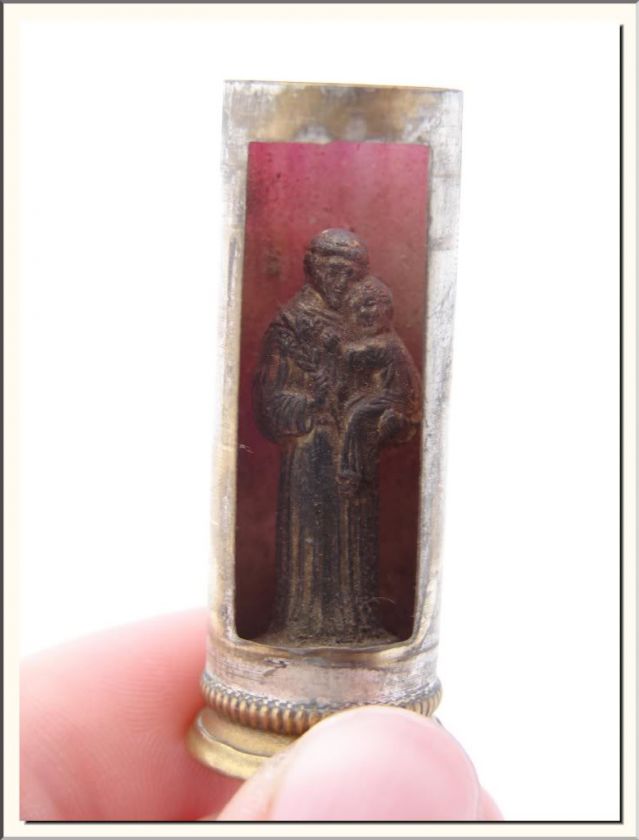 WW II FRENCH BULLET POCKET SHRINE ORATORY & ST ANTHONY . VISIT MY 